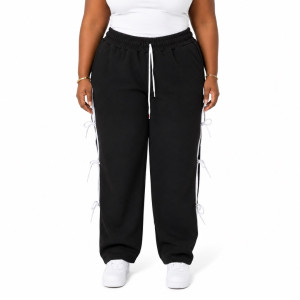 Lace Up Detail Wide Leg Joggers